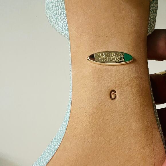 Badgley Mischka Tasmine Tall Evening  Heeled Sandal In Soft Blue Size 6 - Picture 11 of 13